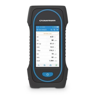 SAUERMANN. Combustion Gas Analyser Lithium-Ion Battery 8h Battery Life Colour Display Screen 2000 ppm SICA 130 KIT 2AS