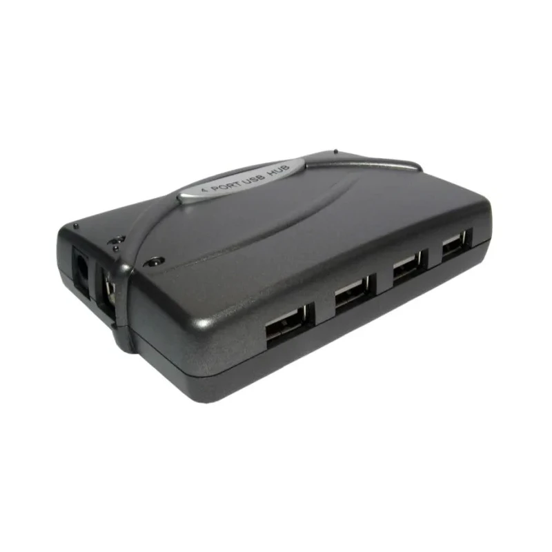 RS PRO 4 Port USB 2.0 USB Hub AC Adapter Powered, UK Plug, 25 mm x 100 mm x 65 mm 240-6339