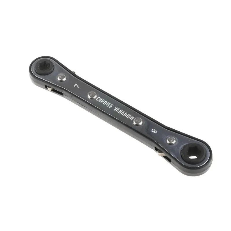 RS PRO Double Ended Ratchet Ring Spanner 7 to 8 mm² Chrome Vanadium Steel Black Finish 181-783