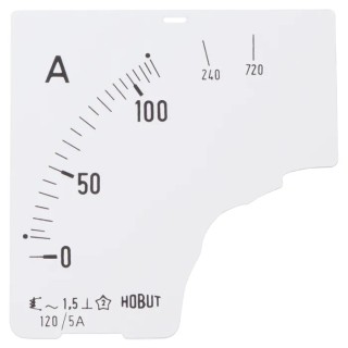 HOBUT Panel Meter Scale for DIN Standard 72 mm and 96 mm CT Operated Moving Iron Ammeters D72SD DIAL 0/120/720A