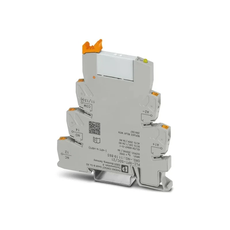 Phoenix Contact PLC-RPT Series Relay Module, DIN Rail Mount, 5V DC Coil, SPDT Contact, 38mA Coil Current 1119893