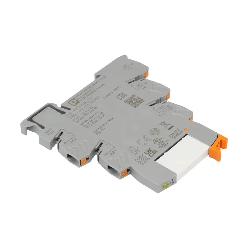 Phoenix Contact PLC-RPT Series Relay Module, DIN Rail Mount, 5V DC Coil, SPDT Contact, 38mA Coil Current 1119893