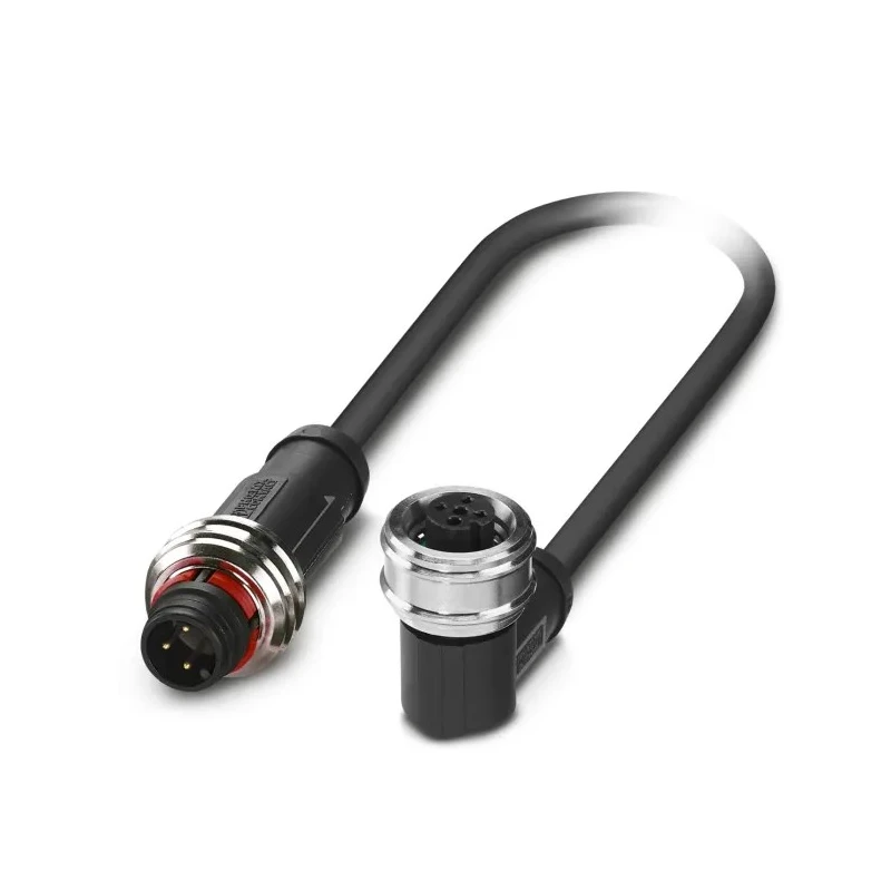 Phoenix Contact Sensor Actuator Cable Straight Plug M12 to Angled Socket M12 1.5m 250V 1224008