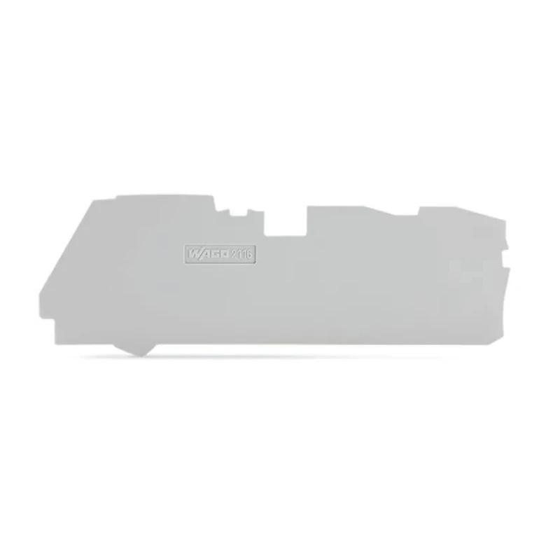 WAGO End & Intermediate Plate Accessory for 2116 Series Terminal Blocks 113.5x36.5 mm Grey 2116-1391