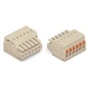WAGO Pluggable Terminal Block, 5-Contact, 3.5 mm Pitch, 1 Row, Push-in Connection, 320V, 10A, Grey, Polyamide 66 2734-105