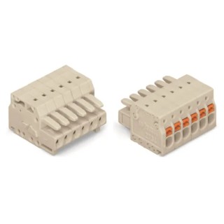 WAGO Pluggable Terminal Block, 5-Contact, 3.5 mm Pitch, 1 Row, Push-in Connection, 320V, 10A, Grey, Polyamide 66 2734-105