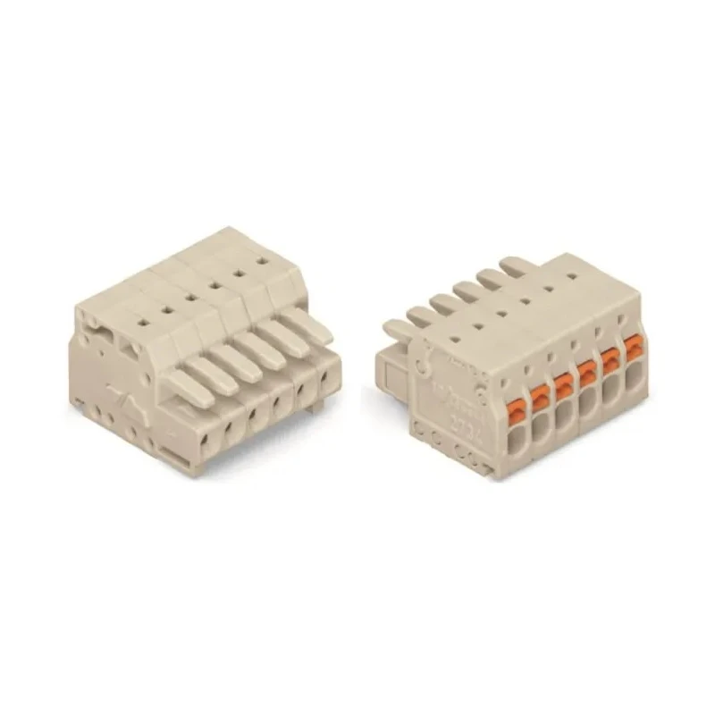 WAGO Pluggable Terminal Block, 5-Contact, 3.5 mm Pitch, 1 Row, Push-in Connection, 320V, 10A, Grey, Polyamide 66 2734-105