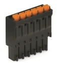 WAGO Pluggable Terminal Block, 8-Contact, 3.5 mm Pitch, 1 Row, Push-in Cage Clamp, 160V Voltage, Black Color 714-108