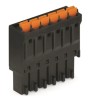 WAGO Pluggable Terminal Block, 8-Contact, 3.5 mm Pitch, 1 Row, Push-in Cage Clamp, 160V Voltage, Black Color 714-108