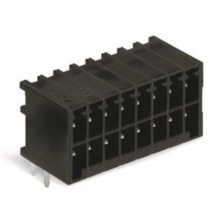 WAGO 713 Series Pluggable Terminal Block 16-Contact 3.5 mm Pitch 2 Row 320V 10A Polyamide Housing Male Connector 713-1428