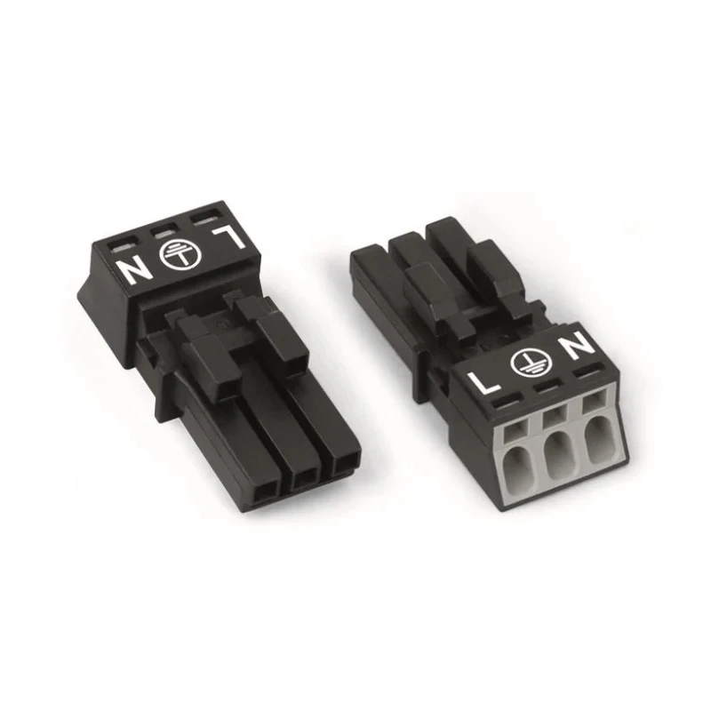 WAGO 890 Series Lighting Connector Female Cage Clamp 3-Pole 16A 250V 3-Way IP20 890-203