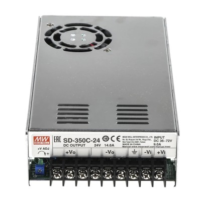 MEAN WELL SD-350 Single Output Regulated Isolated DC/DC Converter 24V DC Output 350.4W 72V DC Max Input SD-350C-24