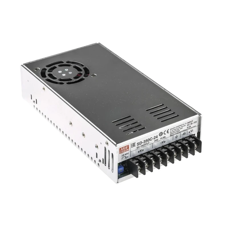 MEAN WELL SD-350 Single Output Regulated Isolated DC/DC Converter 24V DC Output 350.4W 72V DC Max Input SD-350C-24