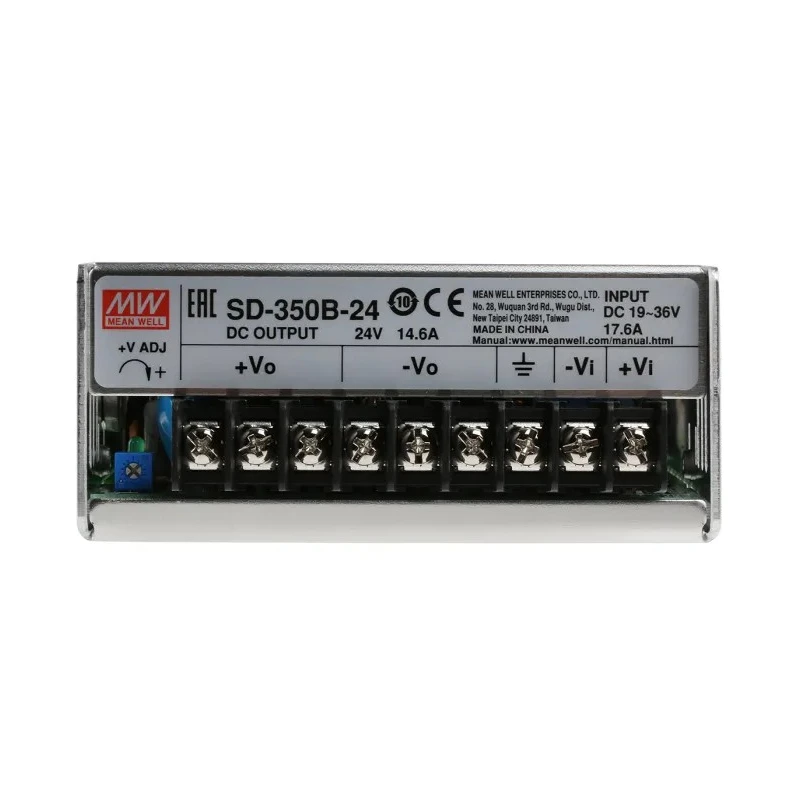 MEAN WELL SD-350B-24 DC/DC Converter, 24V DC Output, 36V DC Maximum Input, 350.4W Power, Chassis Mount SD-350B-24