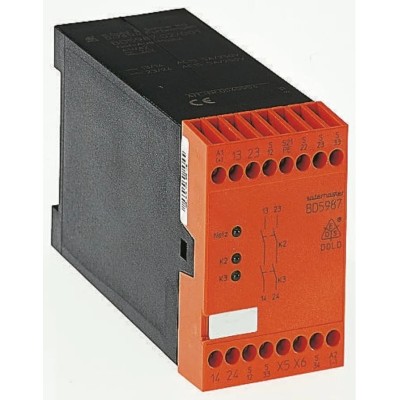 Dold Safety Relay Safety Interlock Switch 24V DC, 2 Safety Contacts, Automatic Reset, DIN Rail Mount BD5987.02/001 DC24V
