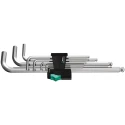 Wera 9 Piece L Metric Hex Key Set Chrome Finish Hex Size 1.5 to 10 mm 05022087001