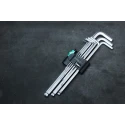 Wera 9 Piece L Metric Hex Key Set Chrome Finish Hex Size 1.5 to 10 mm 05022087001