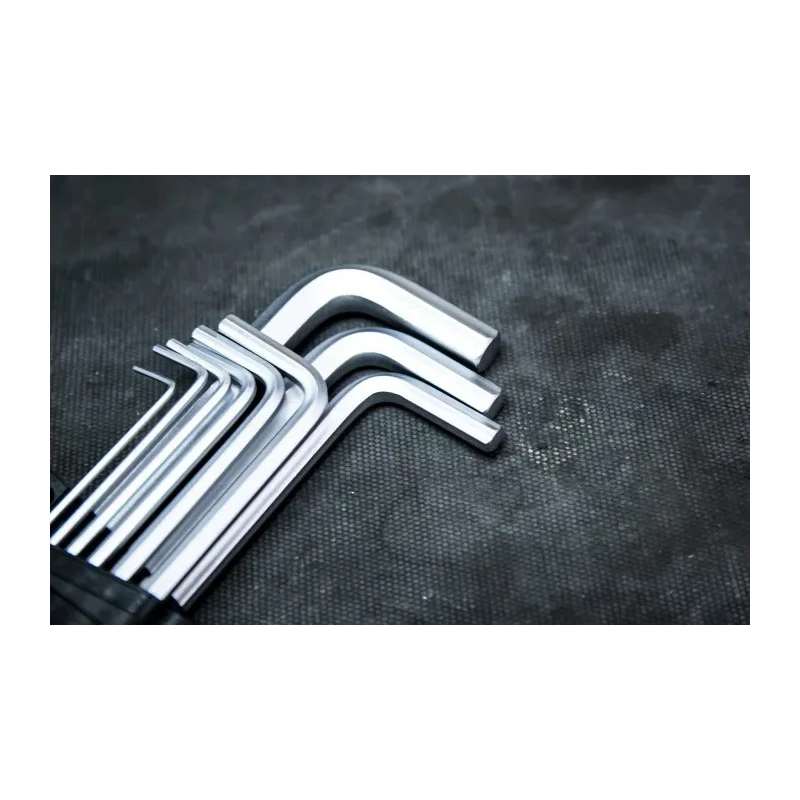 Wera 9 Piece L Metric Hex Key Set Chrome Finish Hex Size 1.5 to 10 mm 05022087001