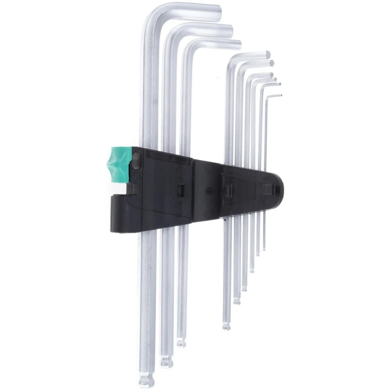 Wera 9 Piece L Metric Hex Key Set Chrome Finish Hex Size 1.5 to 10 mm 05022087001