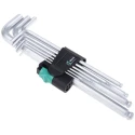 Wera 9 Piece L Metric Hex Key Set Chrome Finish Hex Size 1.5 to 10 mm 05022087001
