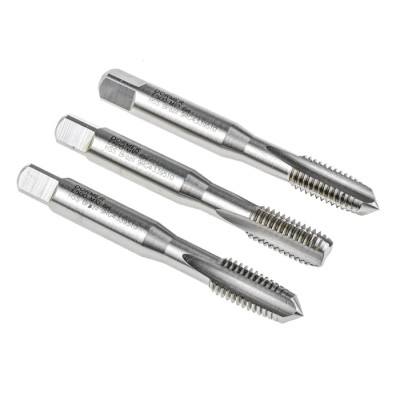 Dormer Machine Tap Set, M10 Thread Size, Straight Flute, HSS Material, 3 Pieces, Overall Length 80mm, Shank E500M10NO6