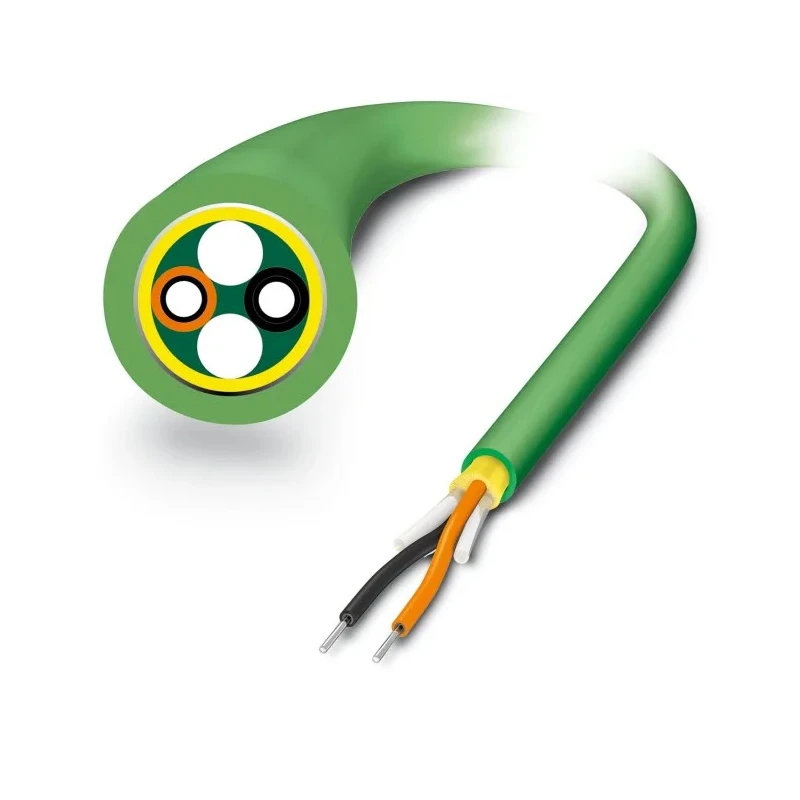 Phoenix Contact Polymer Duplex Fibre Optic Cable, 1000 μm Core Diameter, Polyurethane Jacket, Green, 100m 2313397