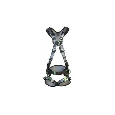 MSA Safety Safety Harness with Quick Connect Buckle, Adjustable Chest and Leg Straps, 140 kg Capacity, Size L, M 10206546