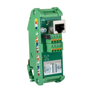 Phoenix Contact FL-PP-RJ45-SCC Series Cat5e 1 Port Shielded RJ45 Patch Panel Green 90mm Rack Height 2901642