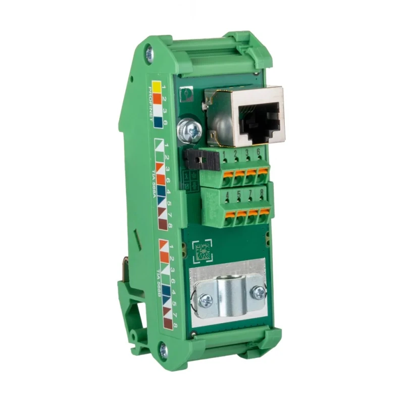 Phoenix Contact FL-PP-RJ45-SCC Series Cat5e 1 Port Shielded RJ45 Patch Panel Green 90mm Rack Height 2901642