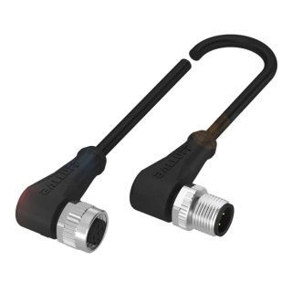 BALLUFF Sensor Actuator Cable Female 4 Way Right Angle to Male 4 Way M12, 600 mm BCC03AK