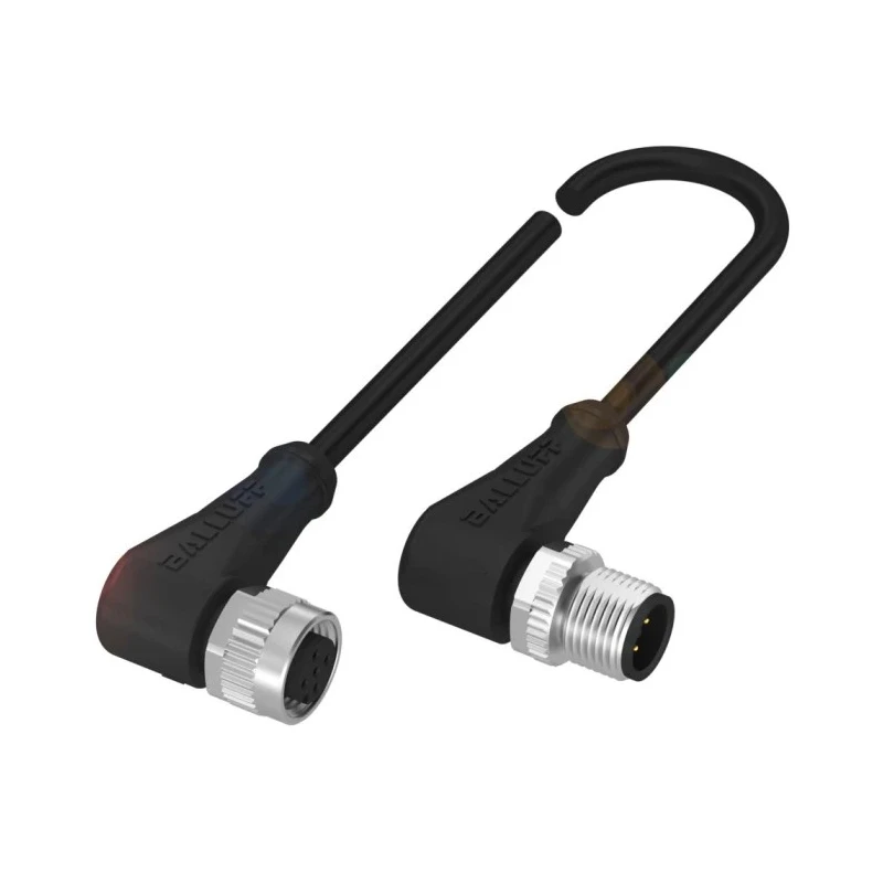 BALLUFF Sensor Actuator Cable Female 4 Way Right Angle to Male 4 Way M12, 600 mm BCC03AK