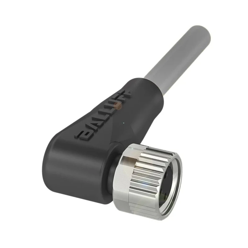 BALLUFF Sensor Actuator Cable 4 Contacts Right Angle Female to Unterminated 3 m PVC Grey Jacket BCC08MC
