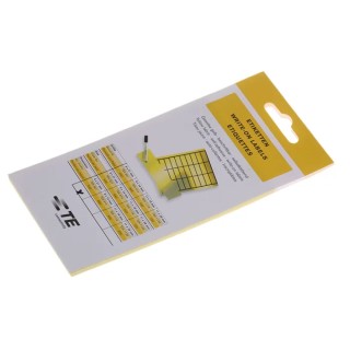 Idento Yellow Adhesive Self-Laminating Label Sheet Pack of 640, 8mm x 21mm, PVC Fabric TEK 821