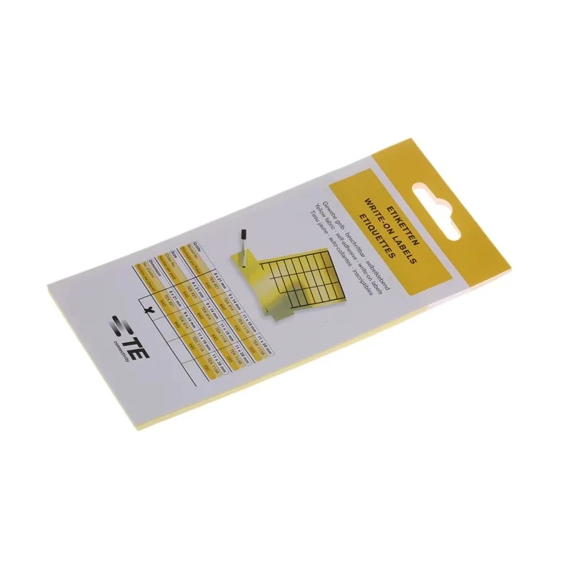 Idento Yellow Adhesive Self-Laminating Label Sheet Pack of 640, 8mm x 21mm, PVC Fabric TEK 821
