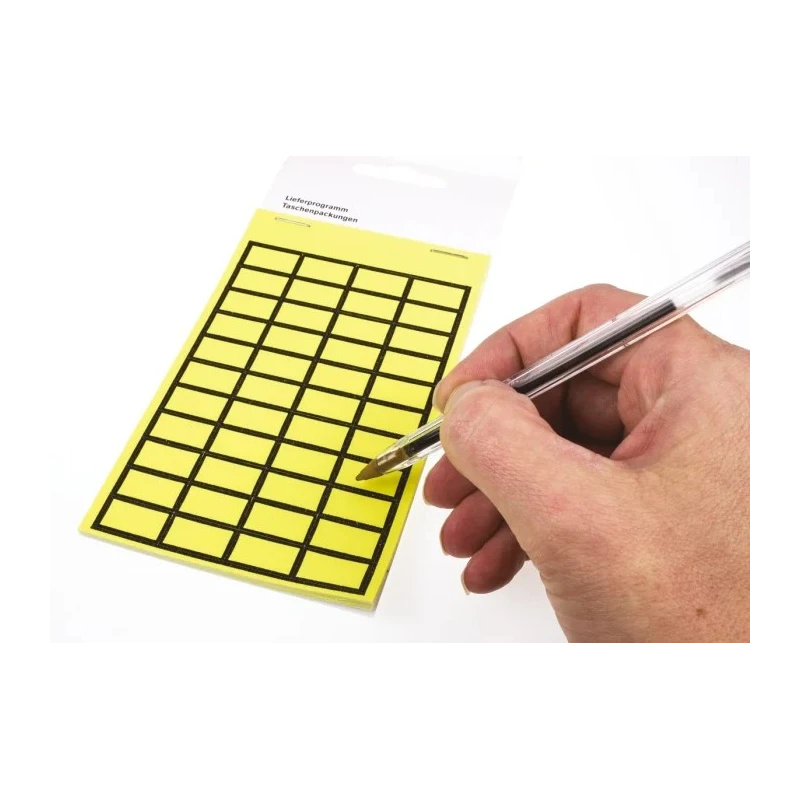 Idento Black, Yellow Adhesive Self-Laminating Label Sheet 11mm x 19mm, Pack of 440 TEK 1119