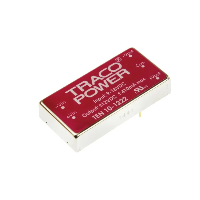 TRACOPOWER 10W Regulated Isolated DC-DC Converter, 12V dc 415mA, 18V dc Input, PCB Mount, 85°C Max Temp, TEN 10-1222