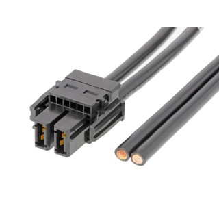 Molex Wire to Board Cable 2 Way Female EXTreme Guardian to 2 Way Unterminated, Black PVC Jacket 1 m 600V 218057-0210