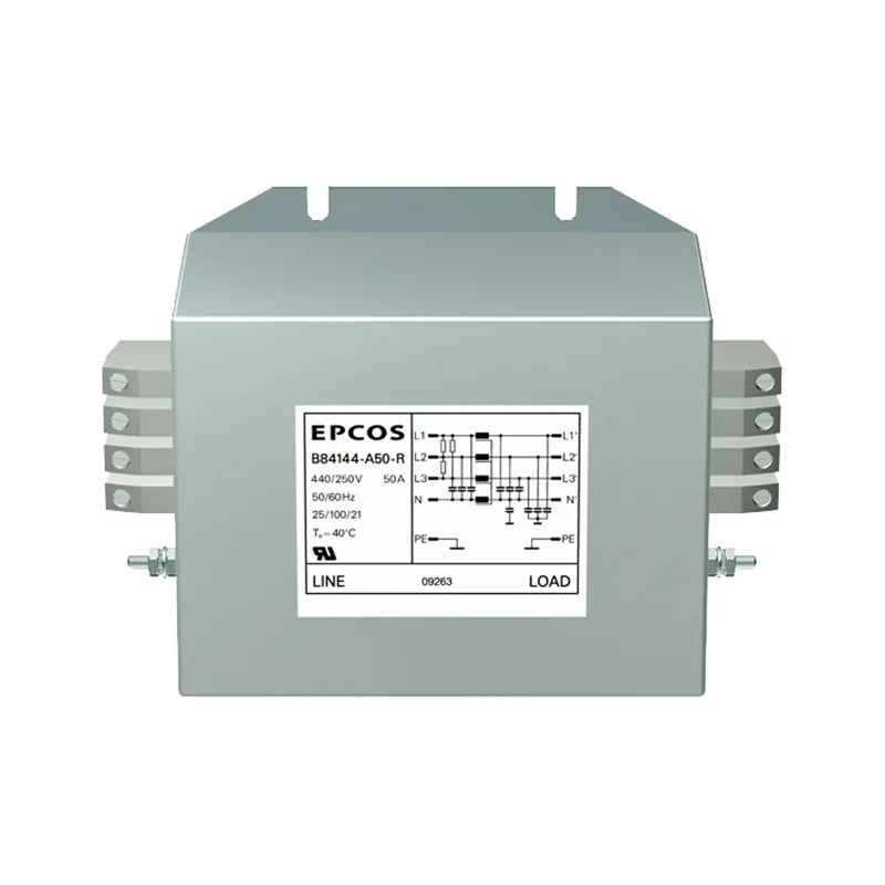 TDK Flange EMC Filter 25A 440V AC 50Hz/60Hz 3 Phase Tab Termination B84144A0025R000