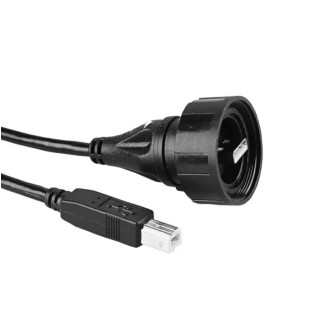 Bulgin IC Socket USB Cable, Male USB Type A to Male USB B, Black Polyvinyl Chloride Jacket, USB 2.0, 5m PX0840/A/5M00