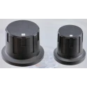 Aiko Denshi 19.7 mm Knob Diameter Black Potentiometer Knob for 6 mm Circular Shaft with Screw Fix BM-25