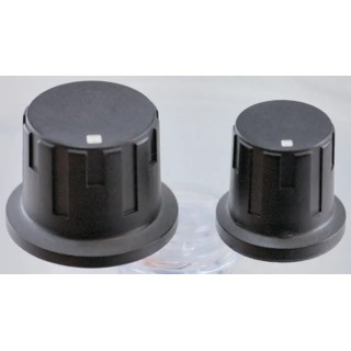 Aiko Denshi 19.7 mm Knob Diameter Black Potentiometer Knob for 6 mm Circular Shaft with Screw Fix BM-25