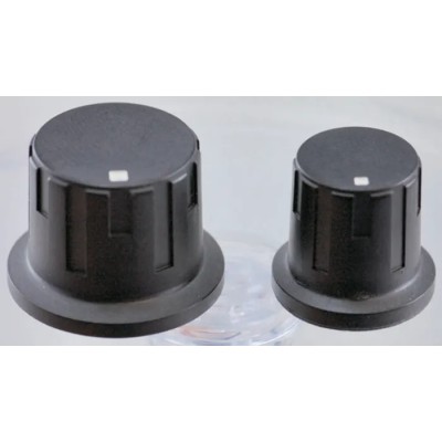 Aiko Denshi 19.7 mm Knob Diameter Black Potentiometer Knob for 6 mm Circular Shaft with Screw Fix BM-25