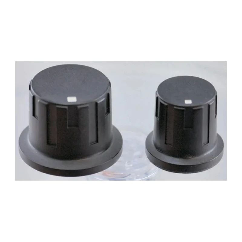 Aiko Denshi 19.7 mm Knob Diameter Black Potentiometer Knob for 6 mm Circular Shaft with Screw Fix BM-25