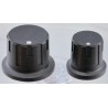 Aiko Denshi 19.7 mm Knob Diameter Black Potentiometer Knob for 6 mm Circular Shaft with Screw Fix BM-25