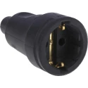Kopp 16A 250V Europe Mains Connector Black Rubber Cable Screw Mount 180916009