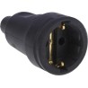Kopp 16A 250V Europe Mains Connector Black Rubber Cable Screw Mount 180916009