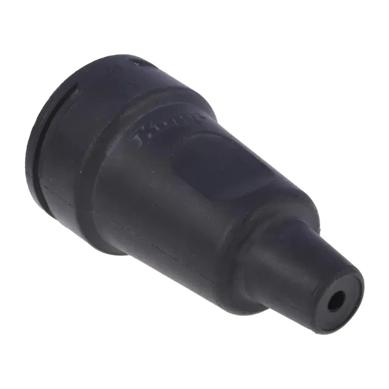 Kopp 16A 250V Europe Mains Connector Black Rubber Cable Screw Mount 180916009