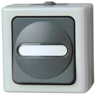 Kopp 3 Gang Grey Cross Universal Push Button Control Wall Switch 25V 10A 5606.5600.6