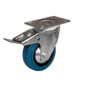 Guitel Hervieu Braked Swivel Castor with 150 kg Load Capacity, 125 mm Rubber Wheel, Galvanised Steel Frame 21707222