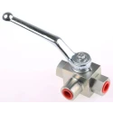 RS PRO Steel Hydraulic Ball Valve 1/4 in G Thread 3 Ports 500 bar Operating Pressure 243-1793